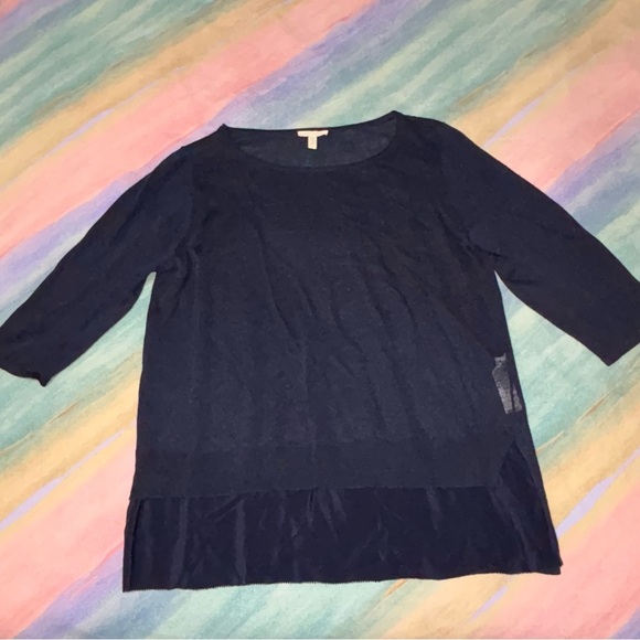 Eileen fisher pullover tunic women’s size L navy blue - Picture 1 of 5